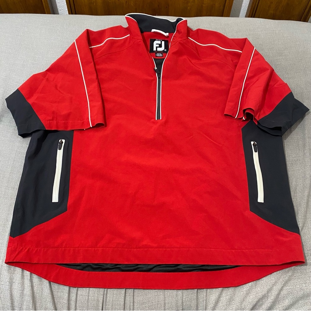 Red and Black FootJoy FJ Half-Zip Pullover